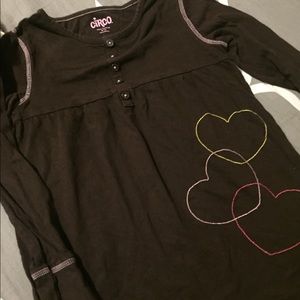 Brown tunic long sleeve girls shirt size 7/8 circo